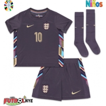 Camiseta Inglaterra Jude Bellingham #10 Visitante Equipación para niños Eurocopa 2024 manga corta (+ pantalones cortos)